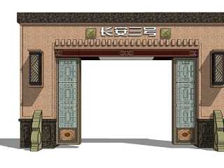 新中式大门入口