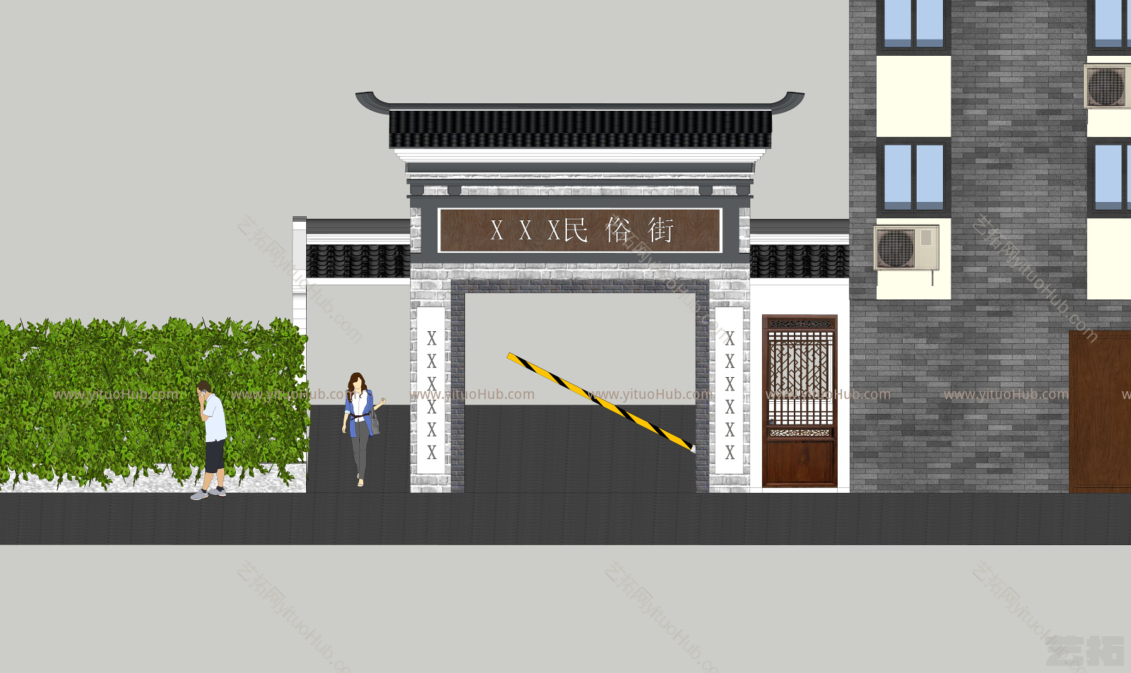中式门楼 牌坊