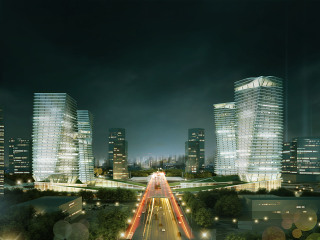 建筑夜景效果图