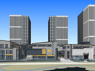 现代高层住宅鸟瞰规划  