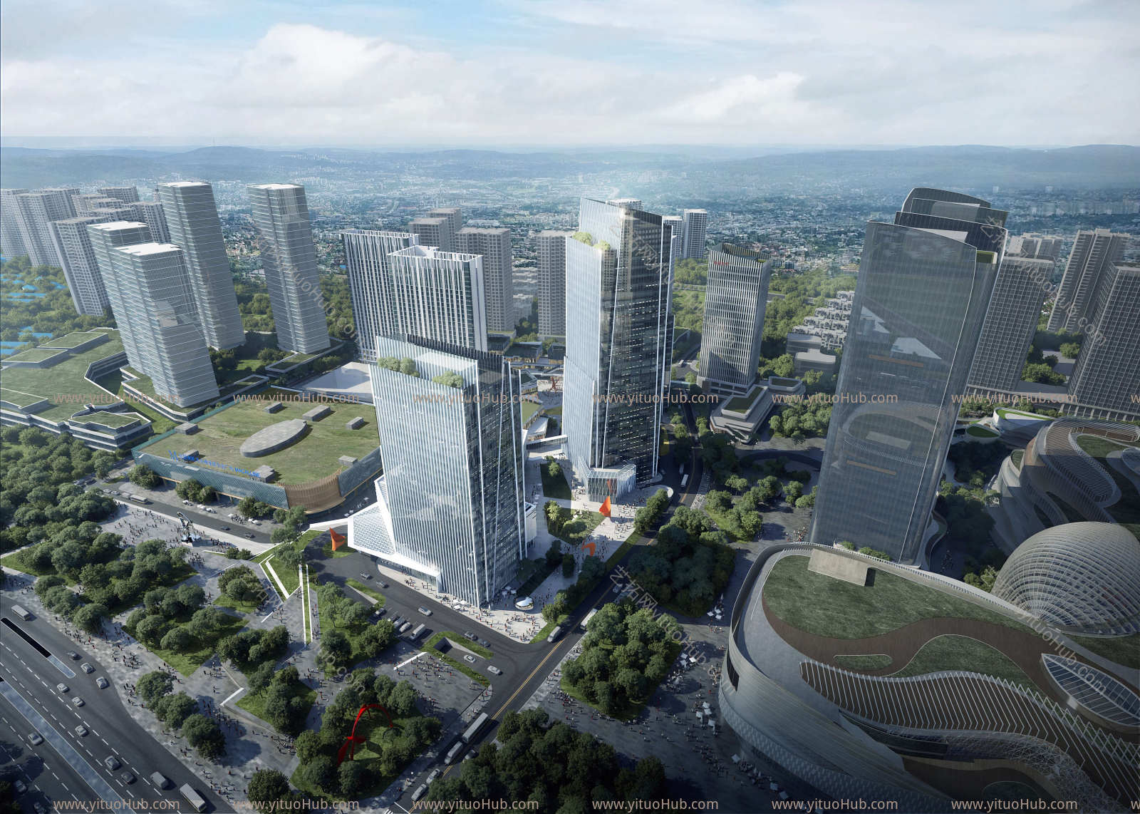 综合体建筑鸟瞰图