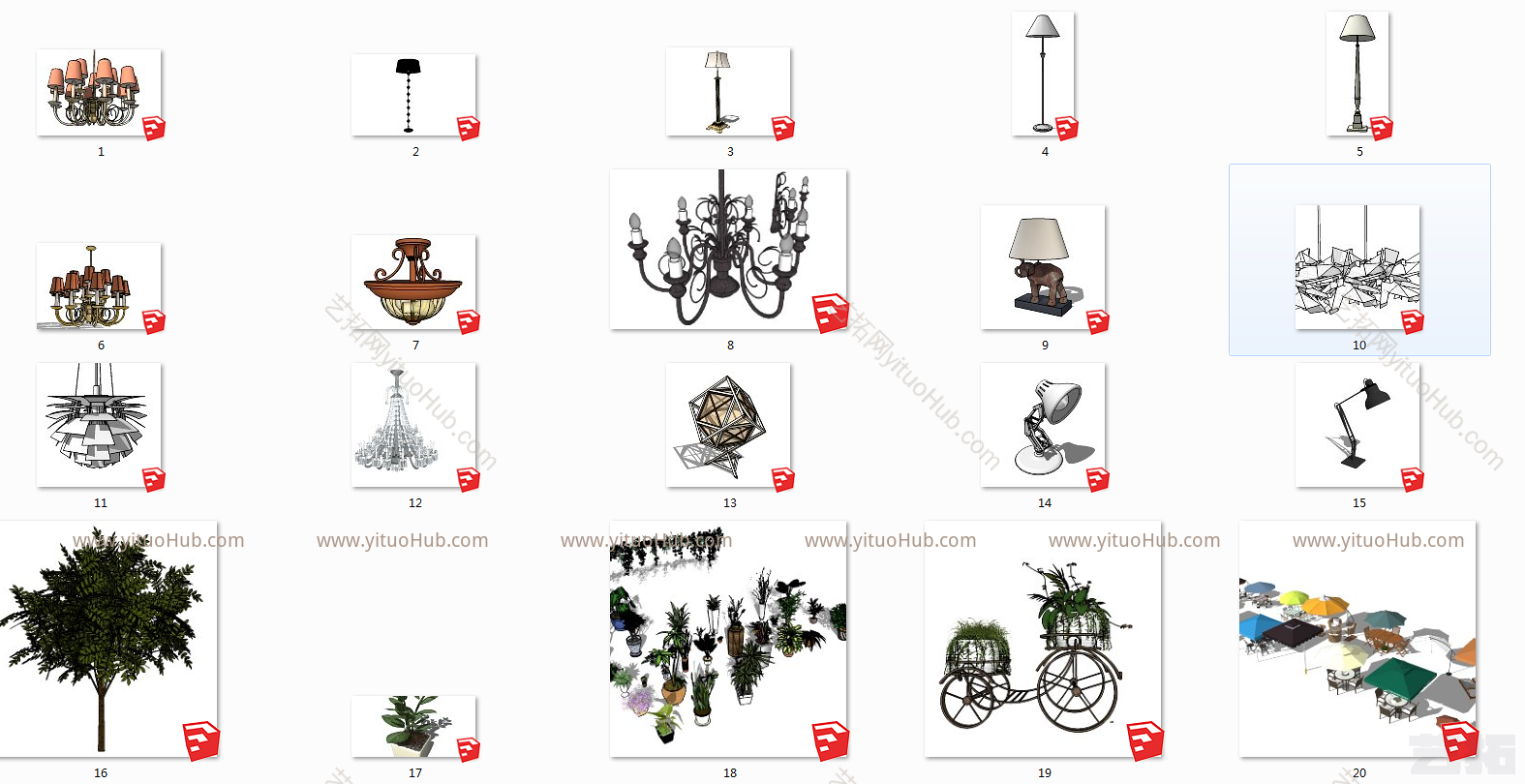 灯具 植物别墅外观 景观大集合