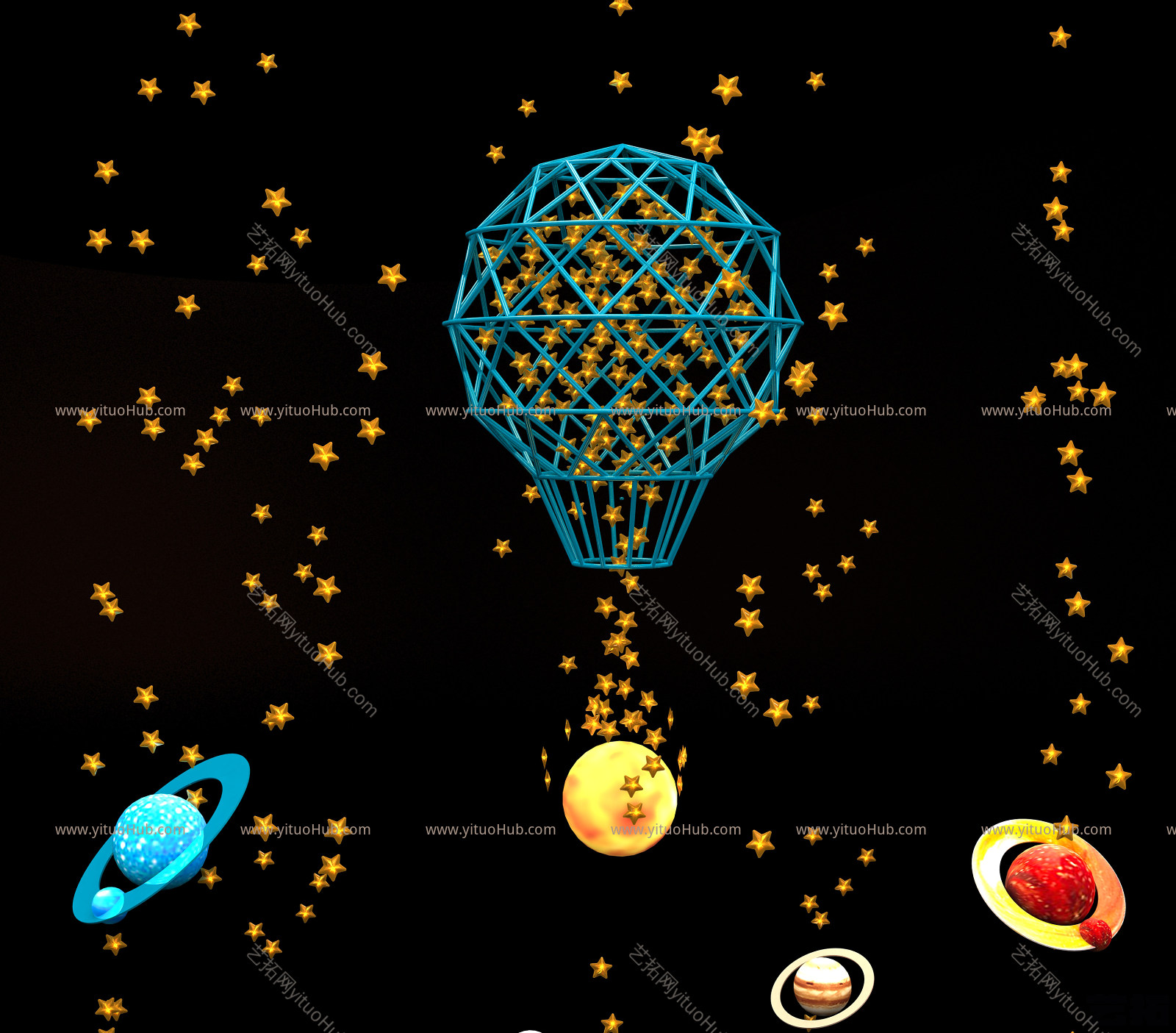 现代陈设饰品 美陈 星星美陈 星空美陈