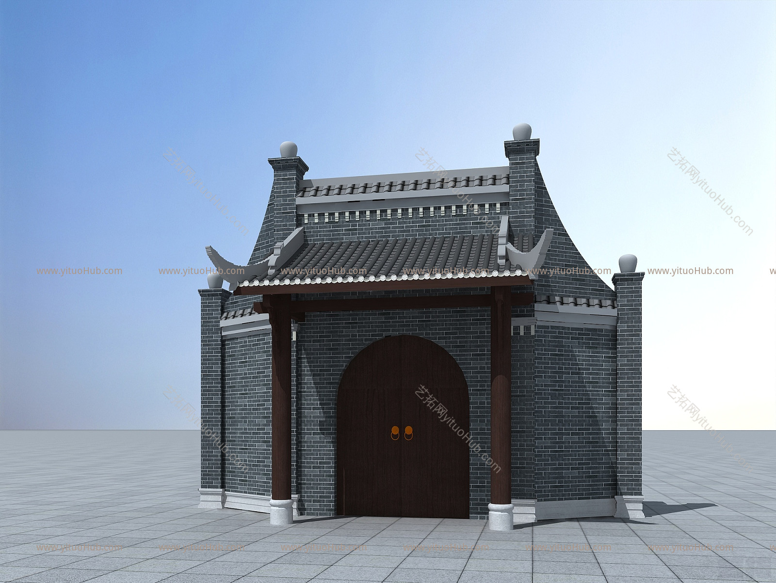 中式仿古门头模型