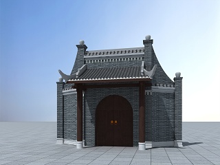 中式仿古门头模型