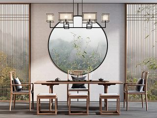 新中式餐厅 茶桌椅组合