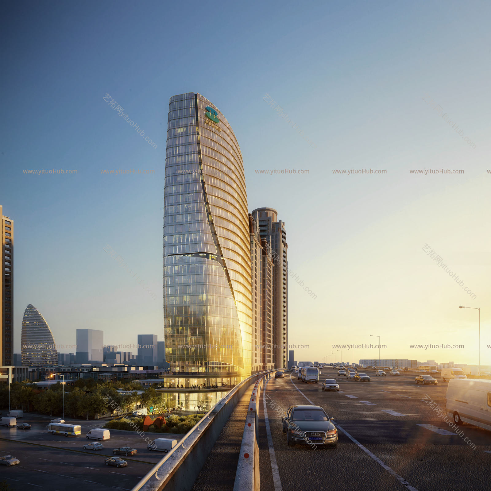 高楼建筑外观效果图