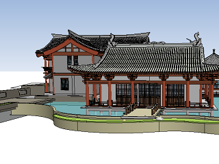 超精细中式风格古建筑