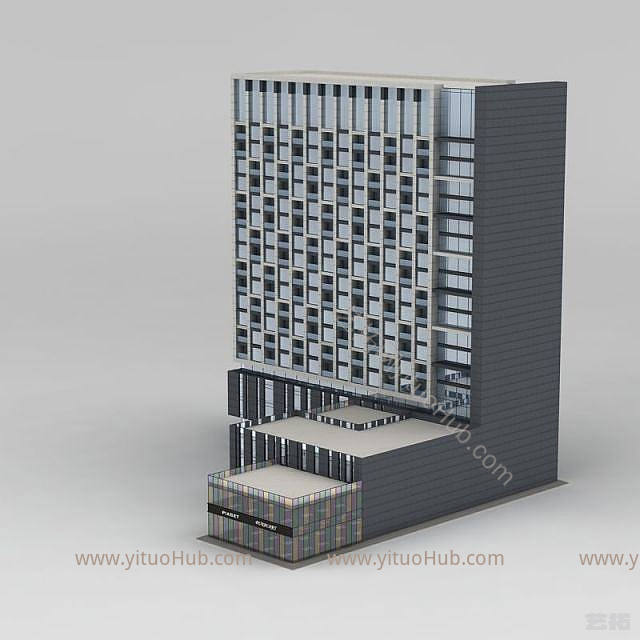 现代公寓楼模型
