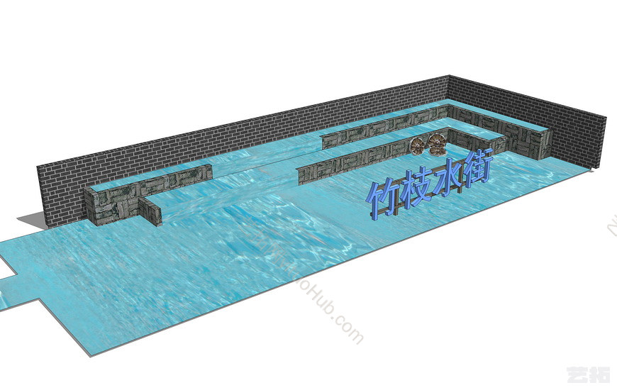 中式跌水水池水景