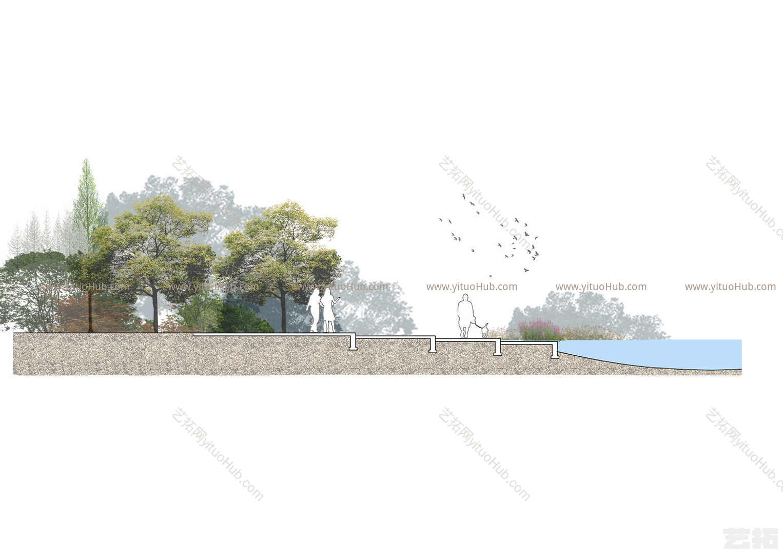 小清新公园剖立面