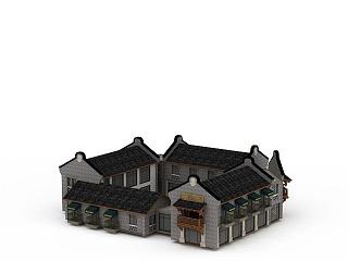现代四合院模型