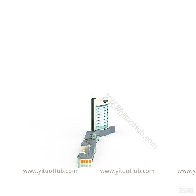 现代办公建筑群模型