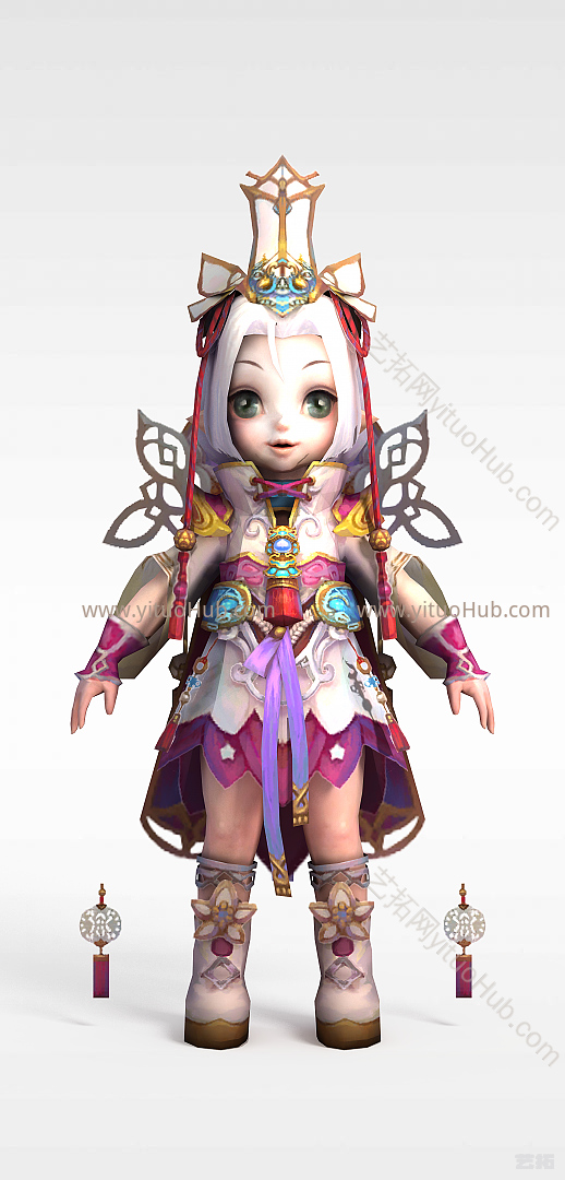 现代动漫灵夙女形象模型
