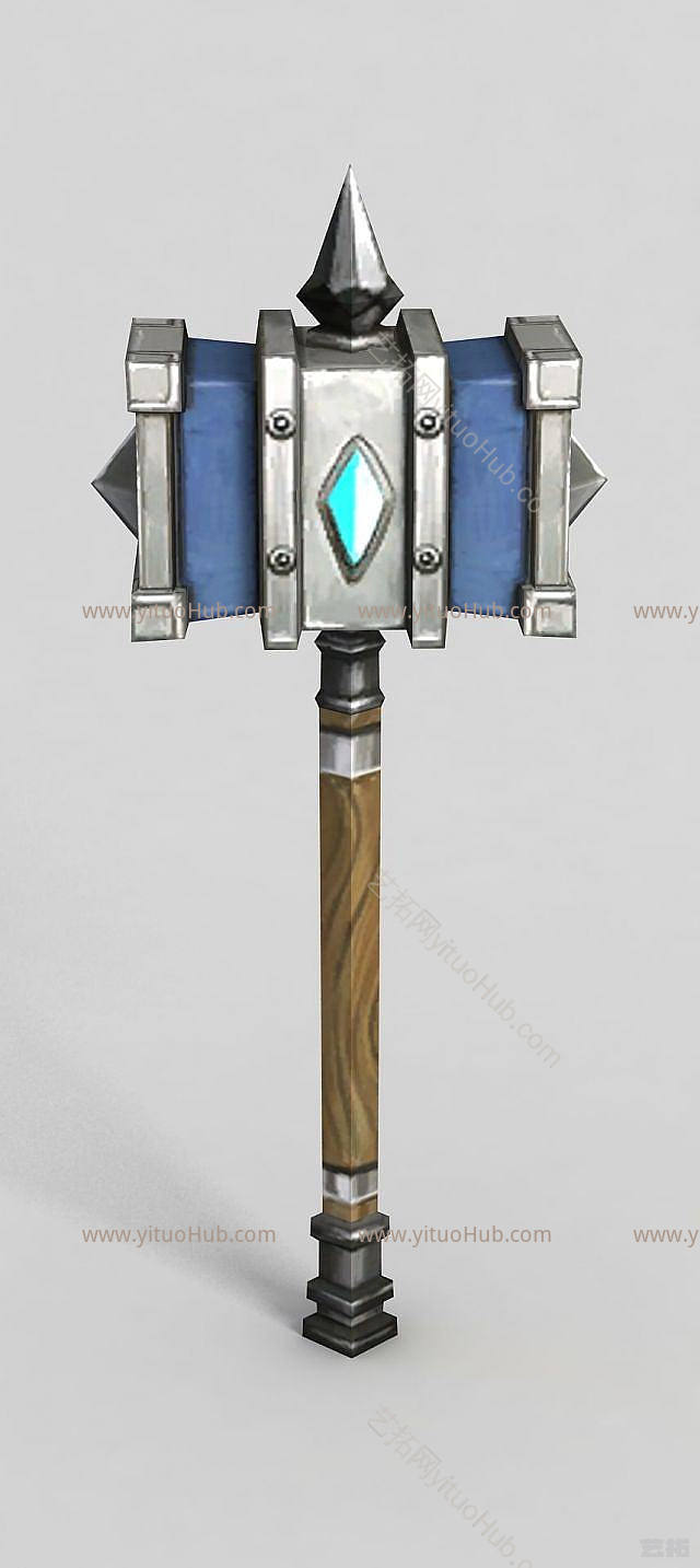 现代龙之谷武器斧头锤子模型
