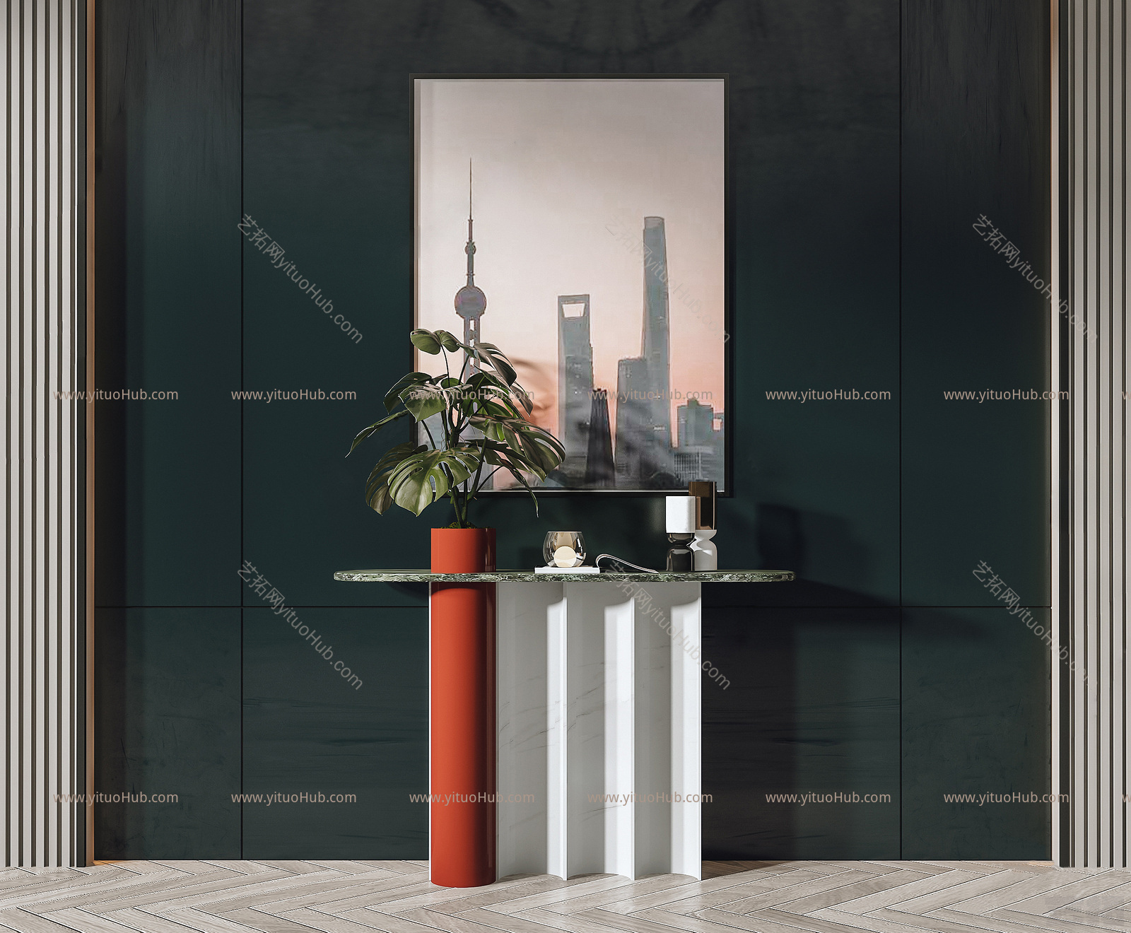 现代端景条案