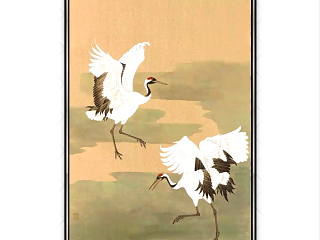 新中式白鹤展翅玄关挂画