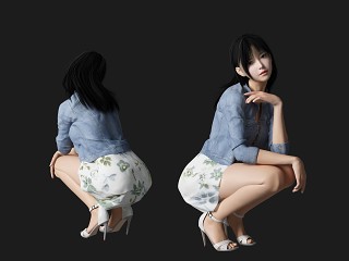 现代美女人物模型