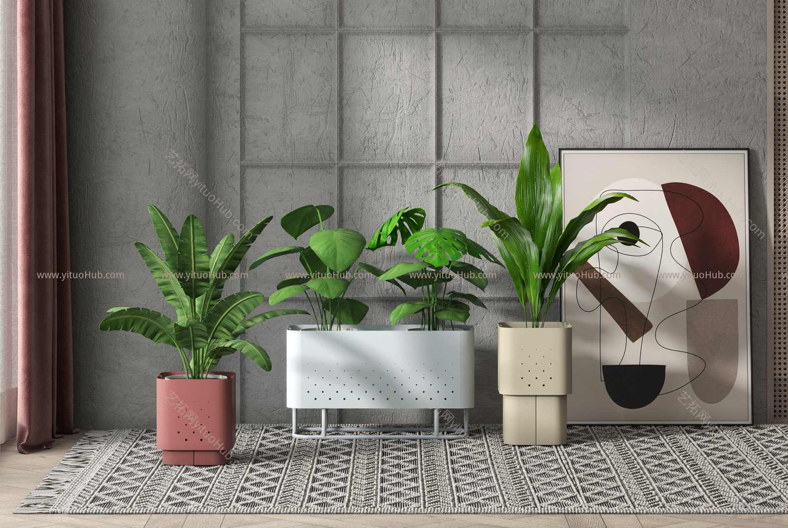 现代绿植盆栽组合