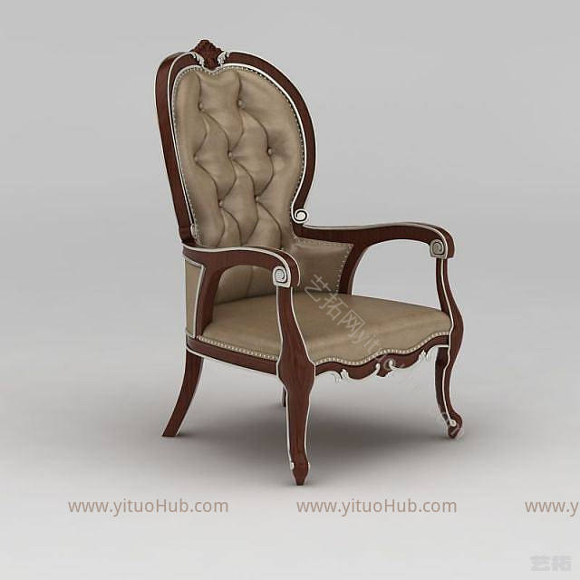 简欧现代欧式休闲椅模型
