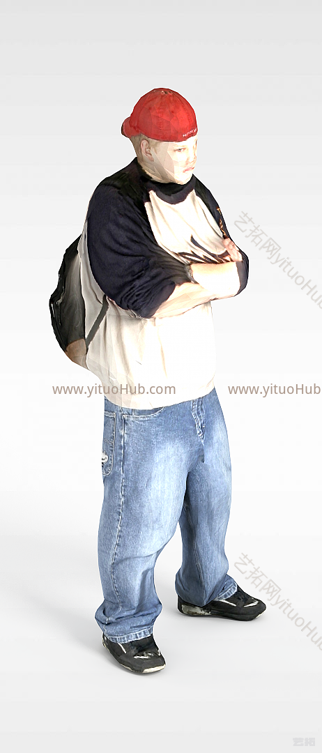 现代人物青年男子模型