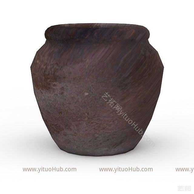 现代Q版场景道具酒缸模型