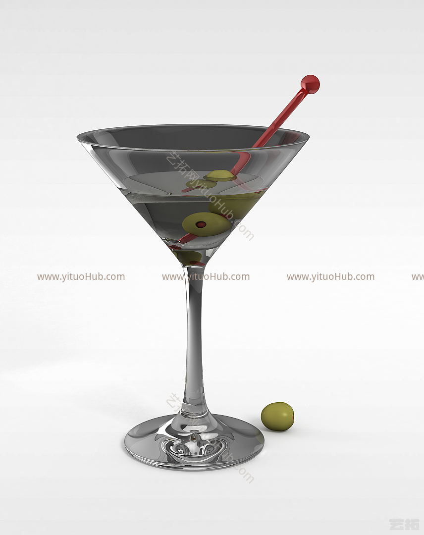 现代鸡尾酒杯模型