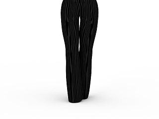 现代女士条纹裤子模型
