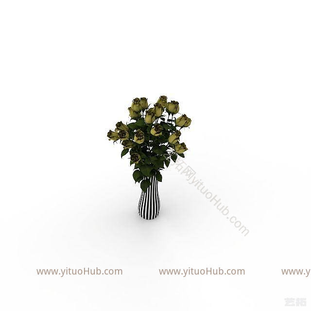 现代室内绿色植物模型