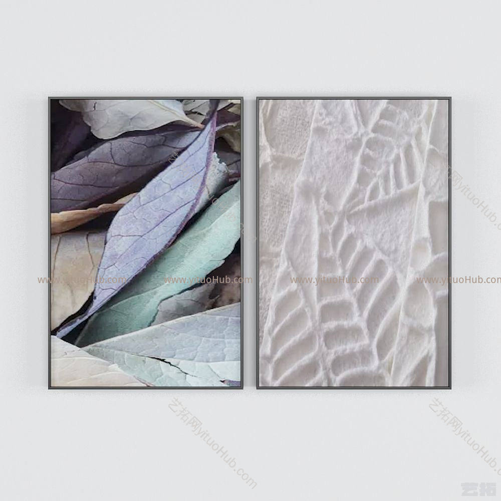 现代植物叶子装饰画模型