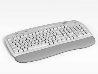 现代白色键盘模型