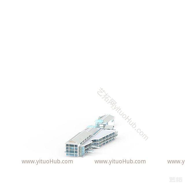 现代建筑楼群模型