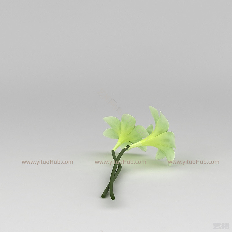现代绿色花朵模型