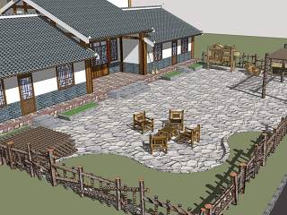 中式乡村院落四合院