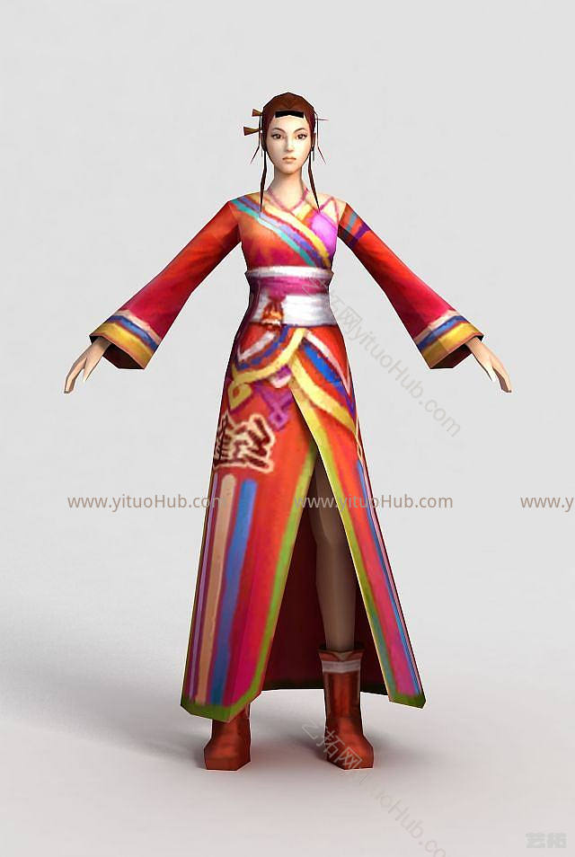 现代洪荒游戏美女人物模型