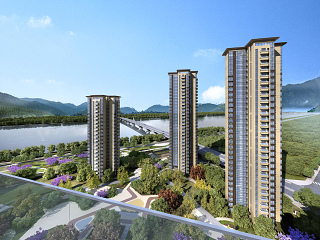 内廷植物景观 内廷景观 高层建筑