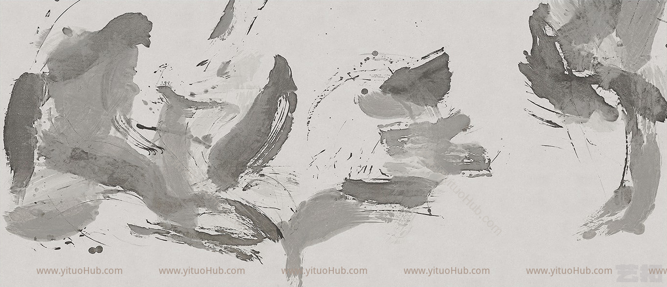 新中式抽象水墨背景屏风画 壁纸壁布 (4)