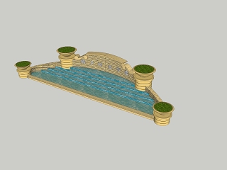 欧式小区入口水景跌水挡墙花钵降落伞 风筝 饰品 草蜻蛉 铅笔