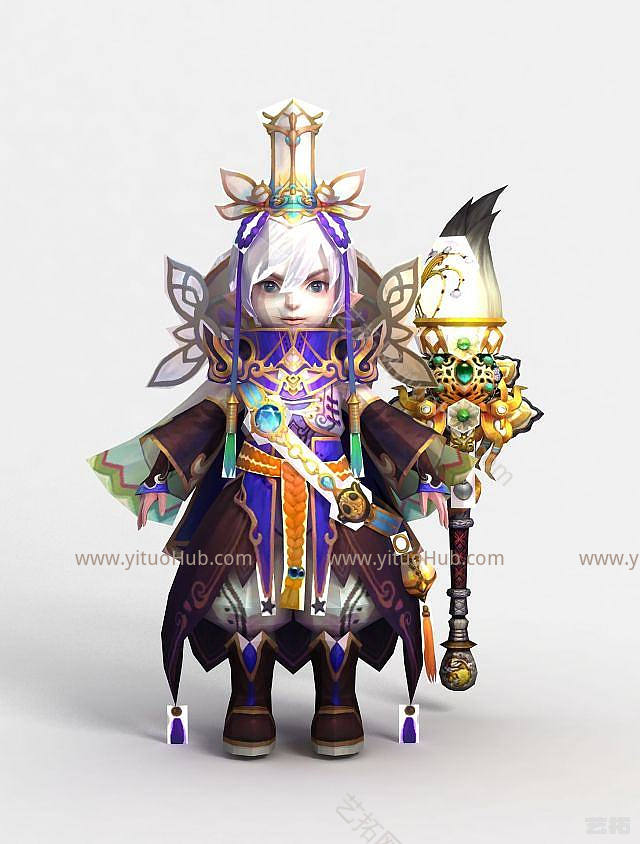 现代灵夙游戏人物形象模型