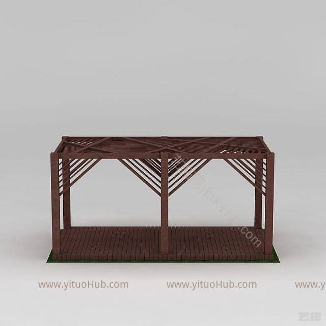 现代园林景观花架廊架模型