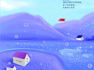 日系小清新文艺唯美梦幻手绘水彩插画