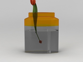 现代郁金香鲜花摆件模型