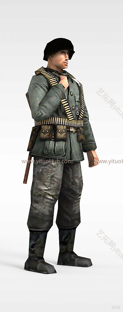 现代军人士兵战士男人模型