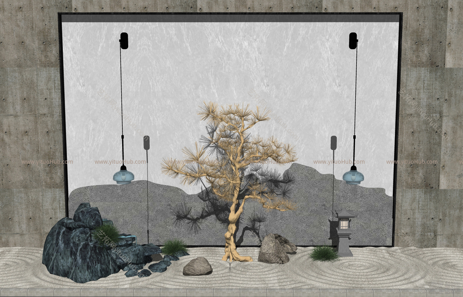 新中式景观园艺小品1