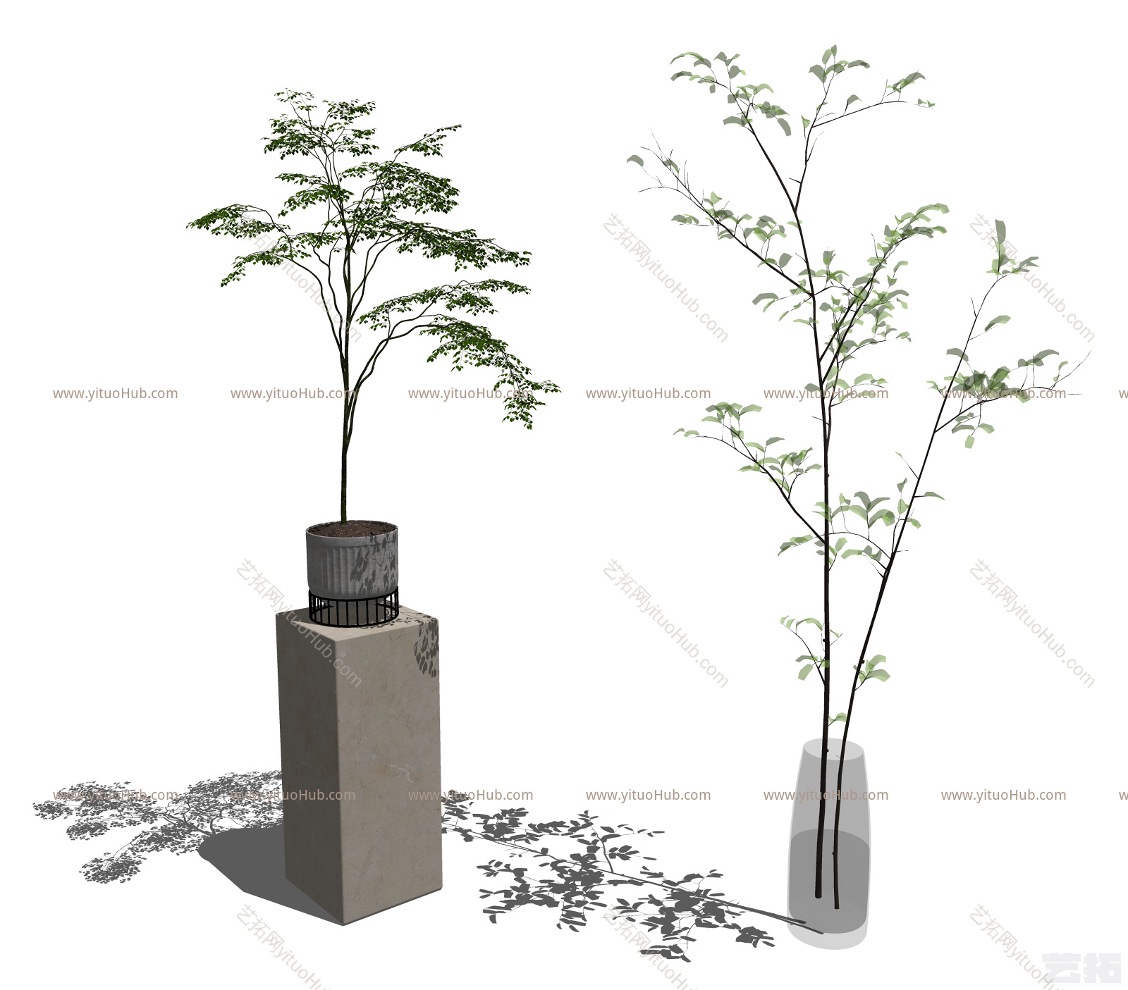 现代绿植盆栽花瓶