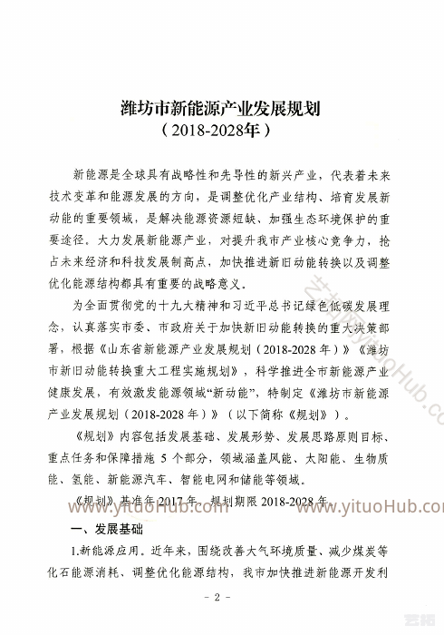  潍坊市新能源产业发展规划