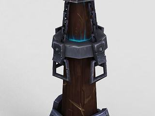 现代魔兽世界马头木桩模型