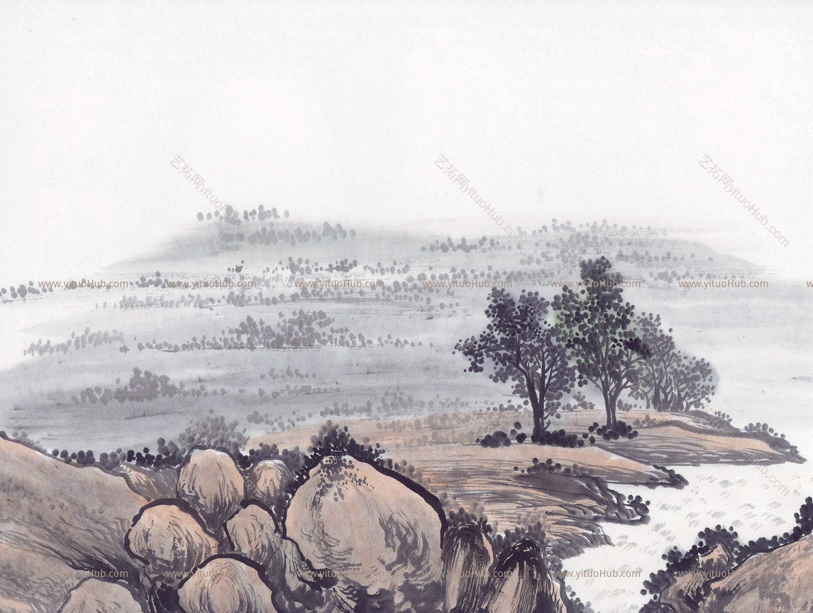 水墨、丹青山水画、装饰画
