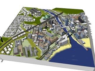 现代滨水景观城市规划总模