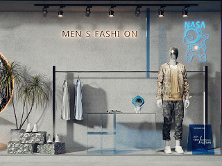 现代服装店橱窗  